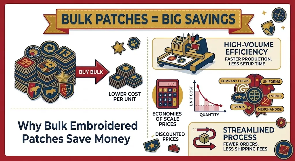 Why Bulk Embroidered Patches Save Money 